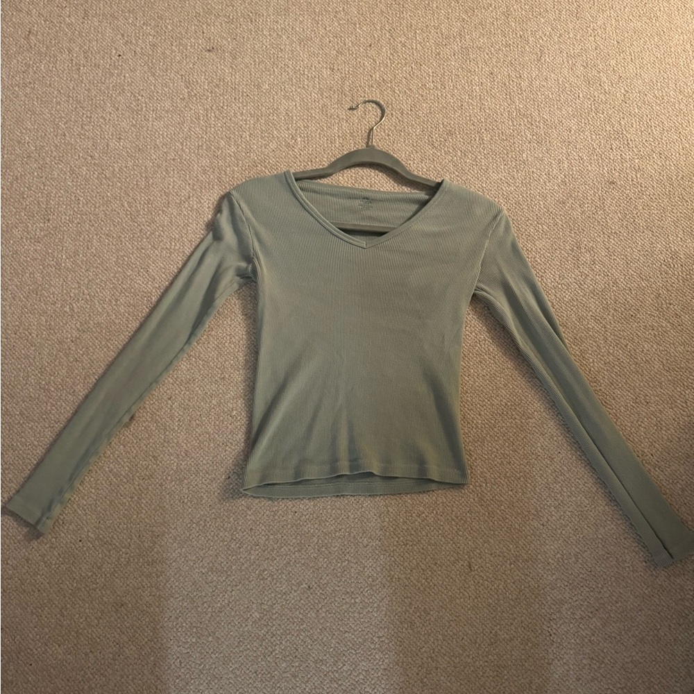 Brandy Melville Long Sleeve V-Neck Top